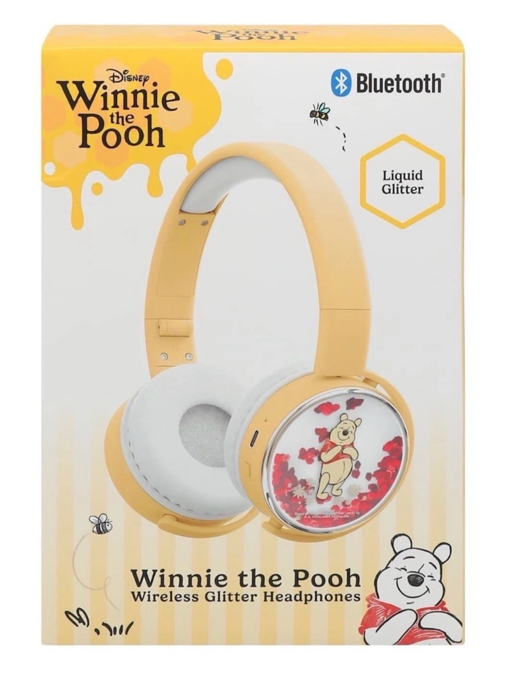 Disney Winnie the Pooh Bluetooth Liquid Glitter Wireless Headphones NIB